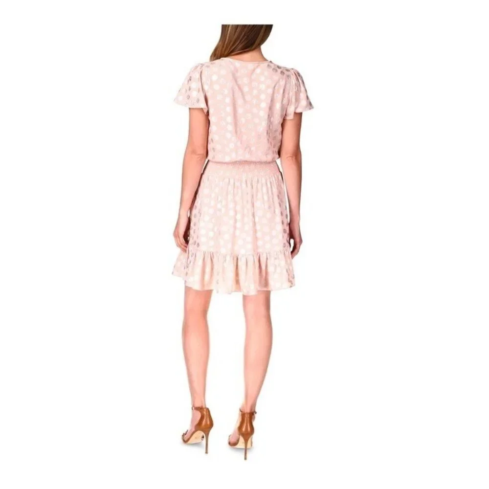 MICHAEL Michael Kors Women's Julia Palm-Print Fit & Flare Dress Pink Small